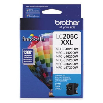 Brother LC-205C Cyan, Super High Yield Ink Cartridge, Brother LC205C