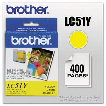 Brother LC51Y Yellow Ink Cartridge