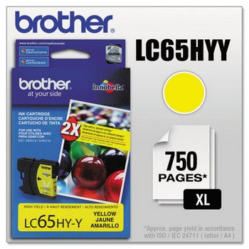 Brother LC-65Y Yellow, High Capacity Ink Cartridge