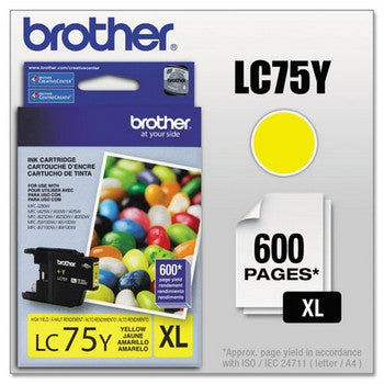 Brother LC-75Y Yellow, High Yield Ink Cartridge