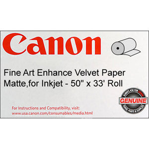 Canon 50in x 33ft Fine Art Enhanced Velvet Paper, 0826V681