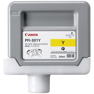 Canon PFI-301Y Pigmented Yellow, Standard Yield Ink Cartridge, Canon 1489B001AA