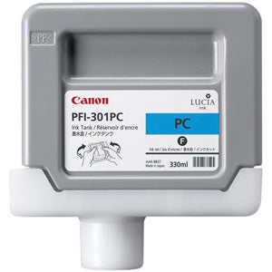 Canon PFI-301PC Pigmented Photo Cyan, Standard Yield Ink Cartridge, Canon 1490B001AA