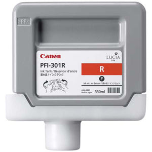 Canon PFI-301R Pigmented Red, Standard Yield Ink Cartridge, Canon 1492B001AA