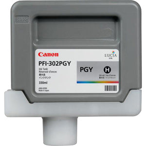 Canon PFI-302PGY Pigmented Photo Gray, Standard Yield Ink Cartridge, Canon 2218B001AA