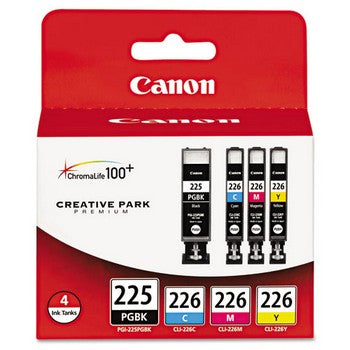 Canon PGI-225/CLI-226 Color, 4/Pack Ink Tank, Canon 4530B008AA