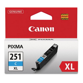 Canon CLI-251XL Cyan, High Yield Ink Cartridge, Canon 6449B001