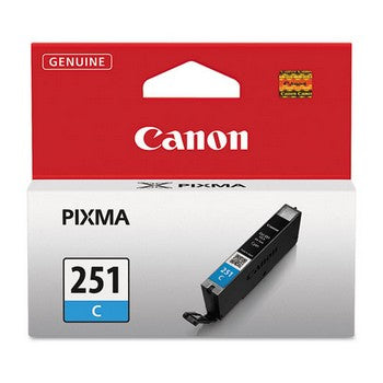 Canon CLI-251 Cyan, Standard Yield Ink Cartridge, Canon 6514B001