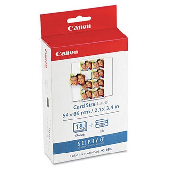 Canon KC-18IL Color Ink/Label Set, 18 Sheets (Combo Pack) Ink Cartridge, Canon 7740A001