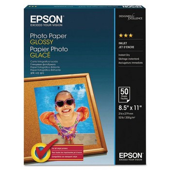 Epson 8.5x11 Bright White Glossy Photo Paper