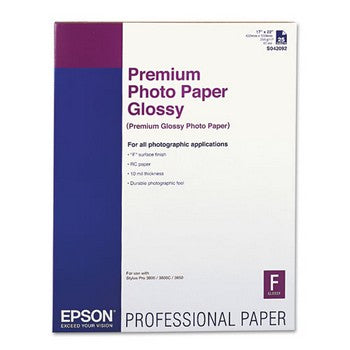 Epson Premium Glossy Photo Paper, 17 x 22 inch (S042092)