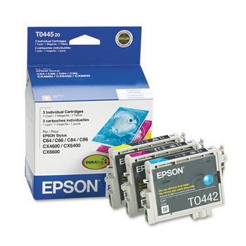 Epson T0445 Tri-Color, (Multi Pack) Ink Cartridge, Epson T044520