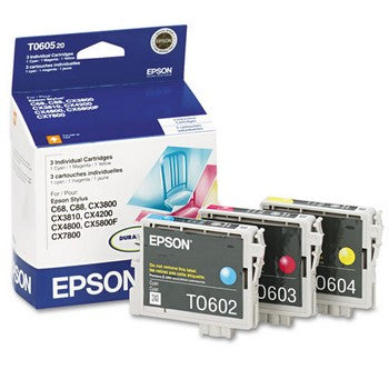 Epson T0605 Color, Multi Pack Ink Cartridge, Epson T060520