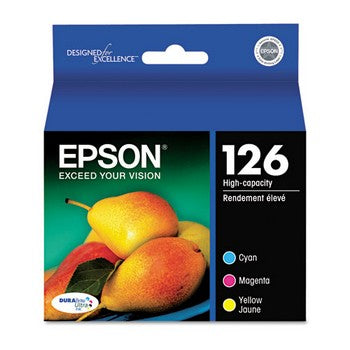 Epson 126 Color, MultiPack(Cyan, Magenta, Yellow), 3/Pack, High Yield Ink Cartridge, Epson T126520