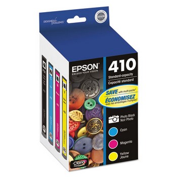 Epson T410 Black, Cyan, Magenta, Yellow, 4/Pk Ink Cartridge, Epson T410520