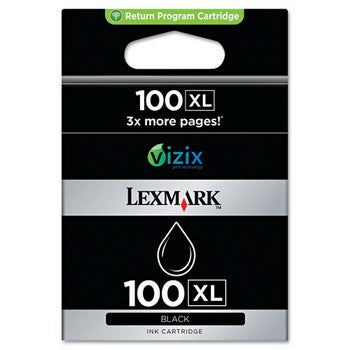 Lexmark 100XL Black, Twin Pack, High Capacity Ink Cartridge, Lexmark 14N0683