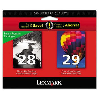 Lexmark 28 / 29 Twin Pack (Black & Color) Ink Cartridge, Lexmark 18C1590