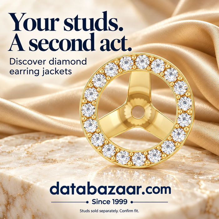 Your studs. A second act. Diamond earring jackets at Databazaar.