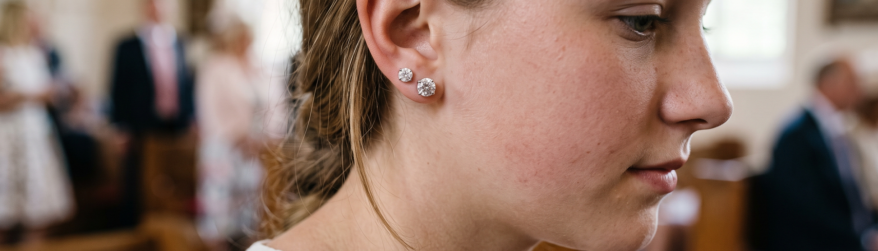 Lab-grown diamond stud earrings confirmation gift