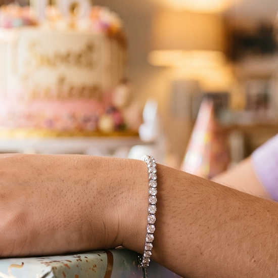 Lab-grown diamond tennis bracelet sweet 16 gift