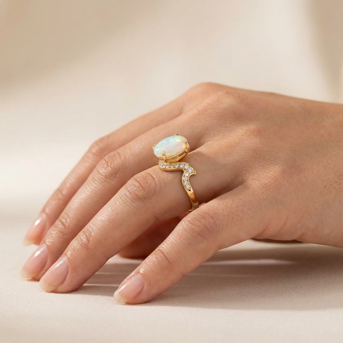 Hand wearing ring