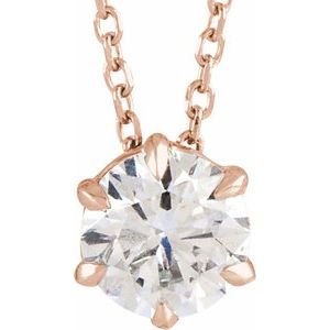 Lab-Grown Diamond Solitaire Necklace or Slide Pendant