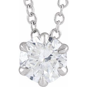 Lab-Grown Diamond Solitaire Necklace or Slide Pendant