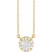 Lab-Grown Diamond French-Set Halo-Style Necklace or Center