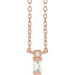 Ladies Natural Diamond Bar Necklace (Si2-Si3, G-H) — 14K Rose Gold