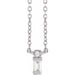 Ladies Natural Diamond Bar Necklace (Si2-Si3, G-H) — 14K White Gold