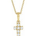 Ladies Rose-Cut Natural Diamond Cross Necklace (Vs/Si1, Ghi) — 14K Yellow Gold