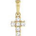 Ladies Rose-Cut Natural Diamond Cross Pendant (Vs/Si1, Ghi) — 14K Yellow Gold