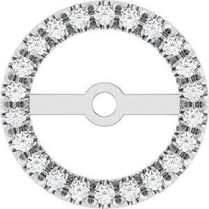 Ladies 7 mm ID Natural Diamond French-Set Earring Jackets — Sterling Silver