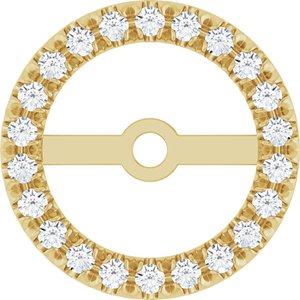 Ladies 7 mm ID Natural Diamond French-Set Earring Jackets — 14K Yellow Gold