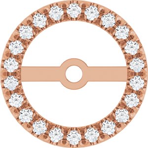 Ladies 7 mm ID Natural Diamond French-Set Earring Jackets — 14K Rose Gold
