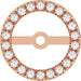 Ladies 7 mm ID Natural Diamond French-Set Earring Jackets — 14K Rose Gold