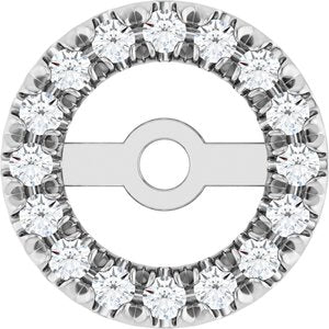 Ladies 4.6 mm ID Natural Diamond French-Set Earring Jackets — Platinum