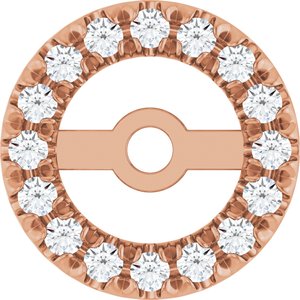 Ladies 4.6 mm ID Natural Diamond French-Set Earring Jackets — 14K Rose Gold
