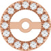 Ladies 4.6 mm ID Natural Diamond French-Set Earring Jackets — 14K Rose Gold