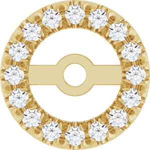 Ladies 4.6 mm ID Natural Diamond French-Set Earring Jackets — 14K Yellow Gold