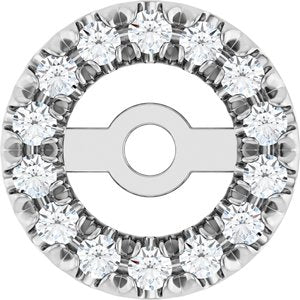 Ladies 4.6 mm ID Natural Diamond French-Set Earring Jackets — 14K White Gold