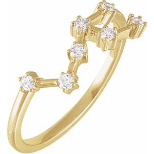 Ladies Natural Diamond Leo Constellation Ring (I1, H+) — 14K Yellow Gold