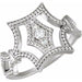 Ladies Diamond Granulated Ring — Sterling Silver