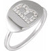 Ladies Natural Diamond Initial B Signet Ring (I1, H+) — 14K White Gold
