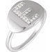 Ladies Natural Diamond Initial E Signet Ring (I1, H+) — 14K White Gold