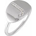 Ladies Natural Diamond Initial J Signet Ring (I1, H+) — 14K White Gold