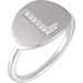 Ladies Natural Diamond Initial L Signet Ring (I1, H+) — 14K White Gold