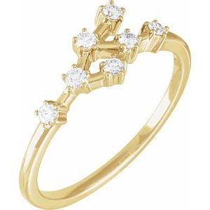 Ladies Natural Diamond Cancer Constellation Ring (I1, H+) — 14K Yellow Gold