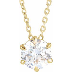 Lab-Grown Diamond Solitaire Necklace or Slide Pendant