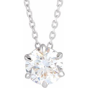 Lab-Grown Diamond Solitaire Necklace or Slide Pendant